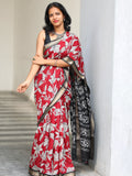 Jaipuri Hand Block Printed Soft Cotton Mulmul Saree ,Sanganeri Cotton Malmal Saree, Bagru Cotton Saree, Batic / Batik Print Cotton saree With Attached Blouse