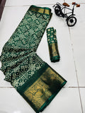 DOLA SILK SPARKLE ZARI BANDHNI PATOLA PRINT JAQURD BODAR