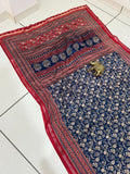 Jaipuri Hand Block Printed Soft Cotton Mulmul Saree ,Sanganeri Cotton Malmal Saree, Bagru Cotton Saree, Batic / Batik Print Cotton saree With Attached Blouse Piece