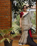 Bollywood Pure Japan Crape Silk & Gajji Silk Bollywood Saree with Printed Blouse