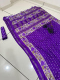 Jaipuri Hand Block Printed Soft Cotton Mulmul Saree ,Sanganeri Cotton Malmal Saree, Bagru Cotton Saree, Batic / Batik Print Cotton saree With Attached Blouse Piece