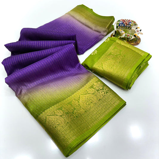 Jalpari Saree Dola Print Sparkle Zari Jacquard Border Beautiful Border Saree