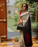 Bollywood Pure Japan Crape Silk & Gajji Silk Bollywood Saree with Printed Blouse