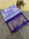 Jalpari Flower Print Jacquard Border Beautiful Colors Art Work Saree