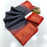 Jalpari Saree Dola Print Sparkle Zari Jacquard Border Beautiful Border Saree