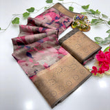 Jalpari Saree Dola Kalamkari Print Jacquard Border Beautiful Border Saree With Blouse