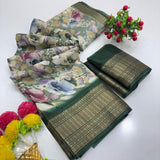 Jalpari Saree Dola Bandhni Print Jacquard Border Beautiful Border Saree With Blouse