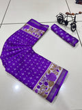 Jaipuri Hand Block Printed Soft Cotton Mulmul Saree ,Sanganeri Cotton Malmal Saree, Bagru Cotton Saree, Batic / Batik Print Cotton saree With Attached Blouse Piece