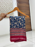 Jaipuri Hand Block Printed Soft Cotton Mulmul Saree ,Sanganeri Cotton Malmal Saree, Bagru Cotton Saree, Batic / Batik Print Cotton saree With Attached Blouse Piece