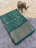 Jalpari Saree Bandhani Print Jacquard Border Beautiful Border Saree
