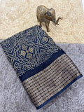 Jalpari Saree Bandhani Print Jacquard Border Beautiful Border Saree