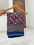 Jaipuri Hand Block Printed Soft Cotton Mulmul Saree ,Sanganeri Cotton Malmal Saree, Bagru Cotton Saree, Batic / Batik Print Cotton saree With Attached Blouse Piece