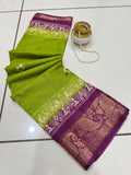Jalpari Saree Trending Flower Print Jacquard Border Beautiful Border Colors Art Saree Work