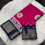 Jalpari Saree Sequence Flower Print Jacquard Border Beautiful Border Colors Saree