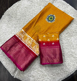 Jalpari Saree Sequence Flower Print Jacquard Border Beautiful Border Colors Saree