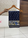 Jaipuri Hand Block Printed Soft Cotton Mulmul Saree ,Sanganeri Cotton Malmal Saree, Bagru Cotton Saree, Batic / Batik Print Cotton saree With Attached Blouse Piece