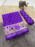 Jaipuri Hand Block Printed Soft Cotton Mulmul Saree ,Sanganeri Cotton Malmal Saree, Bagru Cotton Saree, Batic / Batik Print Cotton saree With Attached Blouse Piece