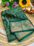 Cotton Dola Silk Jacquard Border Bandhani Printed Jari Work Sari with Blouse