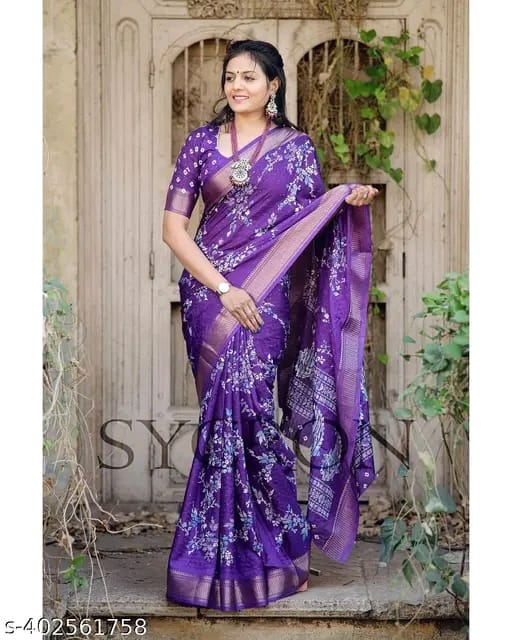 DOLA SILK PURPLE COLOR SAREE TRENDY SAREE WITH BLOUSE