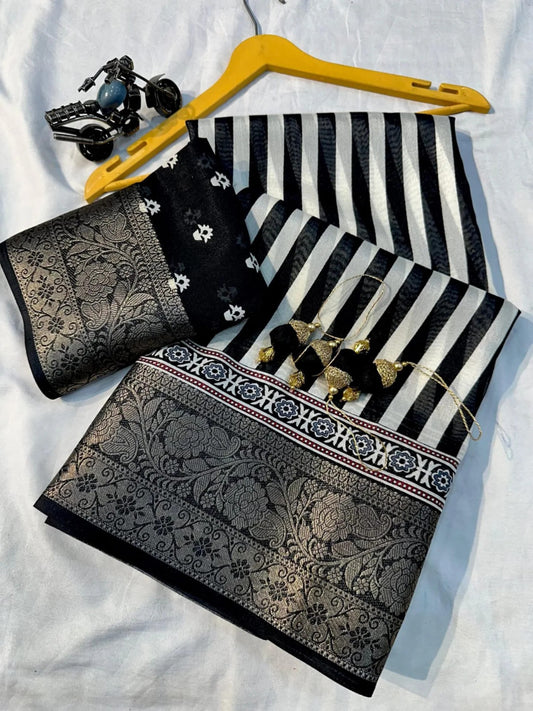 Jalpari Bollywood Jacquard Border Beautiful Colors Full Saree