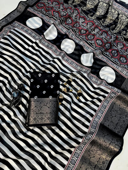 Jalpari Bollywood Celebrity Jacquard Border Beautiful Colors Full Saree