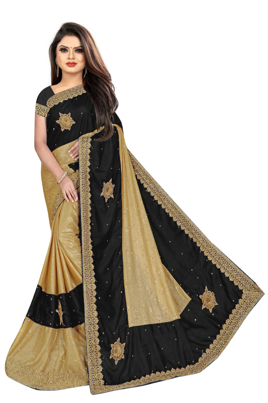 Velvet & Lycra Blend Saree Diamond Border Saree