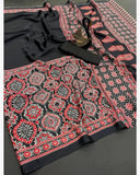 Crape Silk Beautiful Gajji Silk Bollywood Saree With Printed Pallu & Contrast Blouse