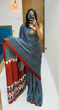 Pure Japan Crape Silk & Gajji Silk Bollywood Saree with Printed Blouse
