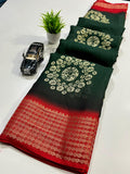 Marshmallow Fabric Saree with Jacquard Border and Blouse