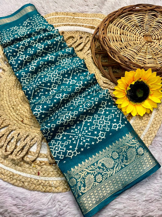 DOLA SILK SPARKLE ZARI PRINT WITH JACQUARD BODAR