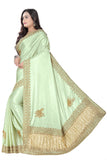 Lycra Blend Embroidered Saree Diamond Border with Blouse Piece