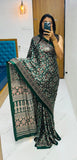 Soft Gajji Silk Bollywood Saree with Crape Silk Printed Pallu & Contrast Blouse