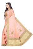 Lycra Blend Embroidered Saree Diamond Border with Blouse Piece