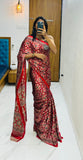 Soft Gajji Silk Bollywood Saree with Crape Silk Printed Pallu & Contrast Blouse