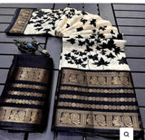 Jalpari Kalamkari Bandhni Printed Jacquard Border Beautiful Colors Art Work Saree