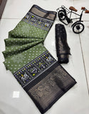 PATOLA PRINT DOLA SILK SPARKLE ZARI BANDHNI PRINT JAQURD BODAR