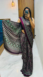 Soft Gajji Silk Bollywood Saree with Crape Silk Printed Pallu & Contrast Blouse