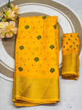 Heavy marshmallow Soft Silk Saree With Beautiful floral print Design