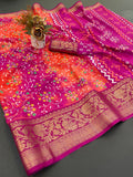 Jalpari Dola Jacquard Border Flower Printed Beautiful Colors Art Work Saree