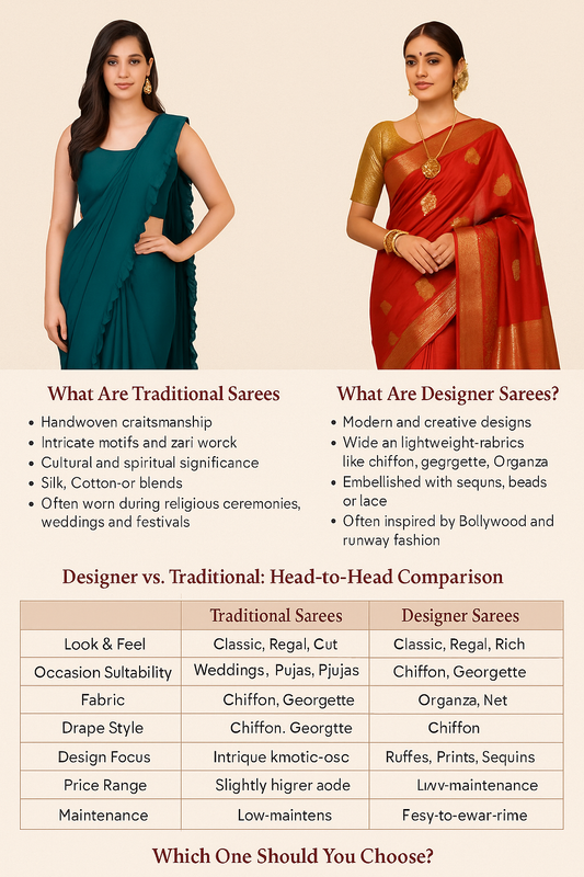 Designer Sarees vs. Traditional Sarees – Which Is Better?