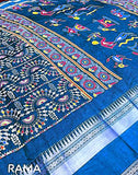 Dola Jequard Sequnce Border Digital Warli Printed Beautiful Art Work Saree & Blouse