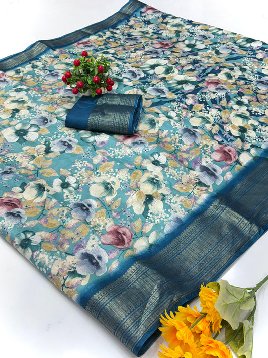 Jalpari Saree Dola Bandhni Print Jacquard Border Beautiful Border Saree With Blouse