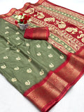 Jalpari Saree Dola Sparkle Zari Kalamkari Print Jacquard Border Beautiful Border Saree With Blouse