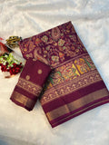 Jaipuri Hand Block Printed Soft Cotton Mulmul Saree ,Sanganeri Cotton Malmal Saree, Bagru Cotton Saree, Batic / Batik Print Cotton saree With Attached Blouse