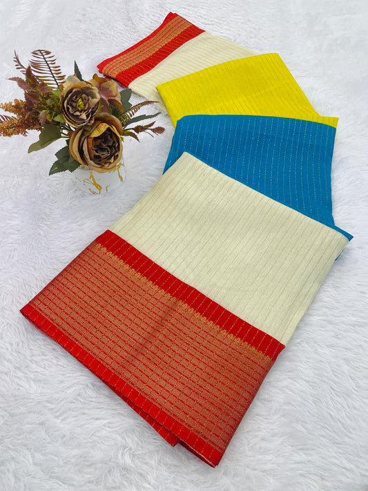 Dola Jequard Reco Sparkle Printed Beautiful Art Work Saree