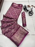 DOLA SILK SPARKLE ZARI BANDHNI PATOLA PRINT JAQURD BODAR