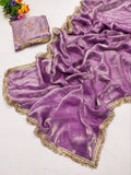 Jalpari Chiffon Golden Box Super hot Sequnce lace Pattern in limited edition Saree