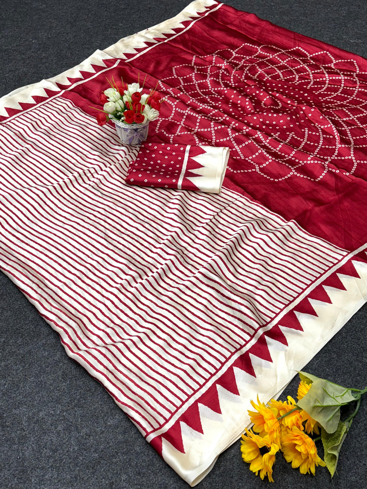 Bollywood Pure Japan Crape Silk & Gajji Silk Bollywood Saree with Printed Blouse