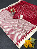 Bollywood Pure Japan Crape Silk & Gajji Silk Bollywood Saree with Printed Blouse