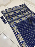 Jaipuri Hand Block Printed Soft Cotton Mulmul Saree ,Sanganeri Cotton Malmal Saree, Bagru Cotton Saree, Batic / Batik Print Cotton saree With Attached Blouse Piece